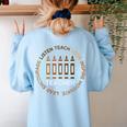 History Teacher Teach Love African American Men Women Women's Sweatshirt Back Print Light Blue