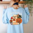 Trick Or Teach Retro Halloween Teacher Women Men Costume Women's Sweatshirt Back Print Light Blue Trick Or Teach Retro Halloween Teacher Women Men Costume Women's Sweatshirt Back Print Light Blue