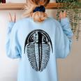 Trilobite Fossil Geology Teacher Student Geologist Women's Sweatshirt Back Print Light Blue Trilobite Fossil Geology Teacher Student Geologist Women's Sweatshirt Back Print Light Blue
