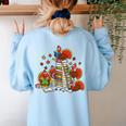 Turkey Reading Books Fall Thanksgiving Teacher Librarian Women's Sweatshirt Back Print Light Blue Turkey Reading Books Fall Thanksgiving Teacher Librarian Women's Sweatshirt Back Print Light Blue