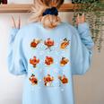 Turkey Squad Music Note Music Teacher Thanksgiving Women's Sweatshirt Back Print Light Blue Turkey Squad Music Note Music Teacher Thanksgiving Women's Sweatshirt Back Print Light Blue