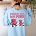 Twinning With My Para Teacher Matching Paraprofessional 70s For Men Women Women's Sweatshirt Back Print Light Blue Twinning With My Para Teacher Matching Paraprofessional 70s For Men Women Women's Sweatshirt Back Print Light Blue