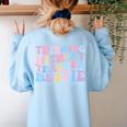 Twinning With My Teacher Bestie Teaching Partner Women's Sweatshirt Back Print Light Blue