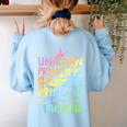 Unicorn Principal Back To School Teacher Appreciation Women's Sweatshirt Back Print Light Blue Unicorn Principal Back To School Teacher Appreciation Women's Sweatshirt Back Print Light Blue