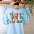 Verry Merry Speech Language Pathologist Teacher Christmas Women's Sweatshirt Back Print Light Blue Verry Merry Speech Language Pathologist Teacher Christmas Women's Sweatshirt Back Print Light Blue