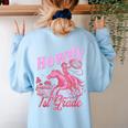 Vintage Howdy First Grade Cowgirl Teacher Western School Women's Sweatshirt Back Print Light Blue Vintage Howdy First Grade Cowgirl Teacher Western School Women's Sweatshirt Back Print Light Blue