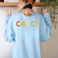Vintage Swim Coach Swimming Coach Swim Teacher Swimmer Retro Women's Sweatshirt Back Print Light Blue Vintage Swim Coach Swimming Coach Swim Teacher Swimmer Retro Women's Sweatshirt Back Print Light Blue