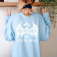 Vintage Teacher Of Dragons Quotes Teacher Student Women's Sweatshirt Back Print Light Blue Vintage Teacher Of Dragons Quotes Teacher Student Women's Sweatshirt Back Print Light Blue