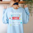Vintage Teachers And Students Book Reading Adventure Women's Sweatshirt Back Print Light Blue Vintage Teachers And Students Book Reading Adventure Women's Sweatshirt Back Print Light Blue