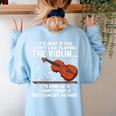 Violin Player Costume For Men Women Violin Teacher Violinist Women's Sweatshirt Back Print Light Blue
