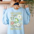 Weird Teachers Build Character Frog Reading Book Librarian Women's Sweatshirt Back Print Light Blue Weird Teachers Build Character Frog Reading Book Librarian Women's Sweatshirt Back Print Light Blue