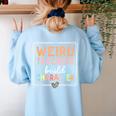 Weird Teachers Build Character Leopard Retro Teacher Women's Sweatshirt Back Print Light Blue Weird Teachers Build Character Leopard Retro Teacher Women's Sweatshirt Back Print Light Blue
