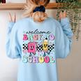 Welcome Back To School 2024 Teachers Students First Day Women's Sweatshirt Back Print Light Blue Welcome Back To School 2024 Teachers Students First Day Women's Sweatshirt Back Print Light Blue