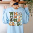 Wild About 2nd Grade Teacher Student First Day Of School Women's Sweatshirt Back Print Light Blue Wild About 2nd Grade Teacher Student First Day Of School Women's Sweatshirt Back Print Light Blue
