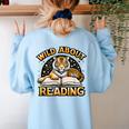 Wild About Reading Tiger For Teachers & Students Women's Sweatshirt Back Print Light Blue Wild About Reading Tiger For Teachers & Students Women's Sweatshirt Back Print Light Blue
