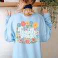 Wildflower 4th Fourth Grade Floral Back To School Teacher Women's Sweatshirt Back Print Light Blue Wildflower 4th Fourth Grade Floral Back To School Teacher Women's Sweatshirt Back Print Light Blue