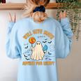 Will Give Math Advice For Candy Math Ghost Teacher Halloween Women's Sweatshirt Back Print Light Blue