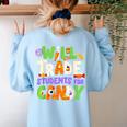Will Trade Students For Candy Teacher Cute Halloween Costume Women's Sweatshirt Back Print Light Blue Will Trade Students For Candy Teacher Cute Halloween Costume Women's Sweatshirt Back Print Light Blue
