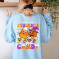 Will Trade Students For Candy Teacher Halloween Women's Sweatshirt Back Print Light Blue Will Trade Students For Candy Teacher Halloween Women's Sweatshirt Back Print Light Blue