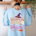 Which Witch Is Which Halloween English Teacher Women's Sweatshirt Back Print Light Blue