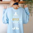 Which Witch Is Which Halloween Grammar Teacher Costume Women's Sweatshirt Back Print Light Blue Which Witch Is Which Halloween Grammar Teacher Costume Women's Sweatshirt Back Print Light Blue