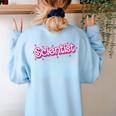 Women Retro Pink Scientist Science Teacher Back To School Women's Sweatshirt Back Print Light Blue Women Retro Pink Scientist Science Teacher Back To School Women's Sweatshirt Back Print Light Blue