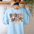 Women Spooky Science Teacher Halloween Science Stem Teacher Women's Sweatshirt Back Print Light Blue