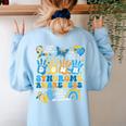World Down Syndrome Day Awareness T21 Teacher Women Men Kids Women's Sweatshirt Back Print Light Blue