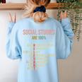 World History Classroom Social Studies History Teacher Women's Sweatshirt Back Print Light Blue