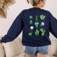 10 Types Of Cactus Succulent Teacher Chart Cactus Lover Tee Women's Sweatshirt Back Print Navy 10 Types Of Cactus Succulent Teacher Chart Cactus Lover Tee Women's Sweatshirt Back Print Navy