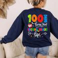 100 Days Of Living That 2nd Grade Life Boy Girl Teacher Women's Sweatshirt Back Print Navy