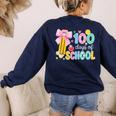100 Days Of School Preppy 100th Day Of School Teachers Girls Women's Sweatshirt Back Print Navy 100 Days Of School Preppy 100th Day Of School Teachers Girls Women's Sweatshirt Back Print Navy
