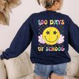 100th Day Of School Teacher Kids 100 Days Of School Women's Sweatshirt Back Print Navy 100th Day Of School Teacher Kids 100 Days Of School Women's Sweatshirt Back Print Navy