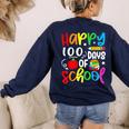 100th Day Of School Teachers Kids Girls Child Happy 100 Days Women's Sweatshirt Back Print Navy 100th Day Of School Teachers Kids Girls Child Happy 100 Days Women's Sweatshirt Back Print Navy