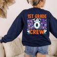 1st Grade Boo Crew First Grade Teacher Kids Happy Halloween Women's Sweatshirt Back Print Navy 1st Grade Boo Crew First Grade Teacher Kids Happy Halloween Women's Sweatshirt Back Print Navy