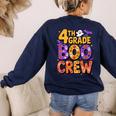 4th Grade Boo Crew Ghost Halloween Teacher Costume Women's Sweatshirt Back Print Navy 4th Grade Boo Crew Ghost Halloween Teacher Costume Women's Sweatshirt Back Print Navy