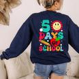 50 Days Of School Teacher Happy 50th Day Of School Kids Women's Sweatshirt Back Print Navy