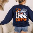 5th Grade Boo Crew Teachers Students Ghost Halloween Women's Sweatshirt Back Print Navy