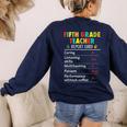 5th Grade Teacher Report Card Appreciation Men Women Women's Sweatshirt Back Print Navy 5th Grade Teacher Report Card Appreciation Men Women Women's Sweatshirt Back Print Navy