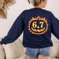 6 7 Meme Halloween Pumpkin Costume For Student Teacher Women's Sweatshirt Back Print Navy 6 7 Meme Halloween Pumpkin Costume For Student Teacher Women's Sweatshirt Back Print Navy