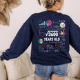 60 Year Old Math Teacher Square Root Of 3600 60th Birthday Women's Sweatshirt Back Print Navy