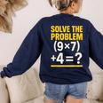 67 Meme Math Teacher School 6-7 Brain Rot Six Seven Women's Sweatshirt Back Print Navy 67 Meme Math Teacher School 6-7 Brain Rot Six Seven Women's Sweatshirt Back Print Navy