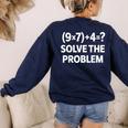 67 Meme PEMDAS Elementary Math Teacher Women's Sweatshirt Back Print Navy
