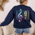 67 Music Meme Slang Six Seven Music Teacher Musician Women's Sweatshirt Back Print Navy