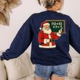 67 Teacher Christmas Santa Six Seven Meme Brainrot Math Joke Women's Sweatshirt Back Print Navy
