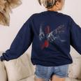 Acoustic Guitar Player Shirt Vintage Music Teacher Guitarist Women's Sweatshirt Back Print Navy