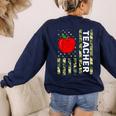 American Flag Camouflage Teacher Patriotic 4th Of July Women's Sweatshirt Back Print Navy