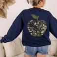 Apple Hearts Teacher Camouflage Clothing School Camo Apple For Men Women Girls Kids Women's Sweatshirt Back Print Navy