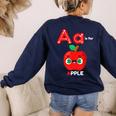 A Is For Apple Pre-K Kindergarten Teacher Student Women's Sweatshirt Back Print Navy A Is For Apple Pre-K Kindergarten Teacher Student Women's Sweatshirt Back Print Navy