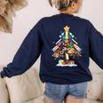 Art Christmas Tree Merry Christmas Artist Art Teacher Women's Sweatshirt Back Print Navy Art Christmas Tree Merry Christmas Artist Art Teacher Women's Sweatshirt Back Print Navy